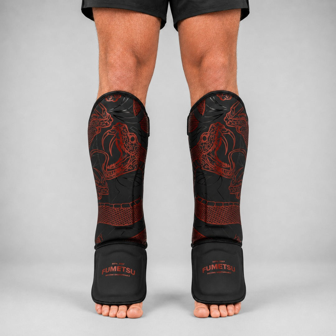 Fumetsu Anaconda Shin/Instep Guards Black/Red Lifestyle 1