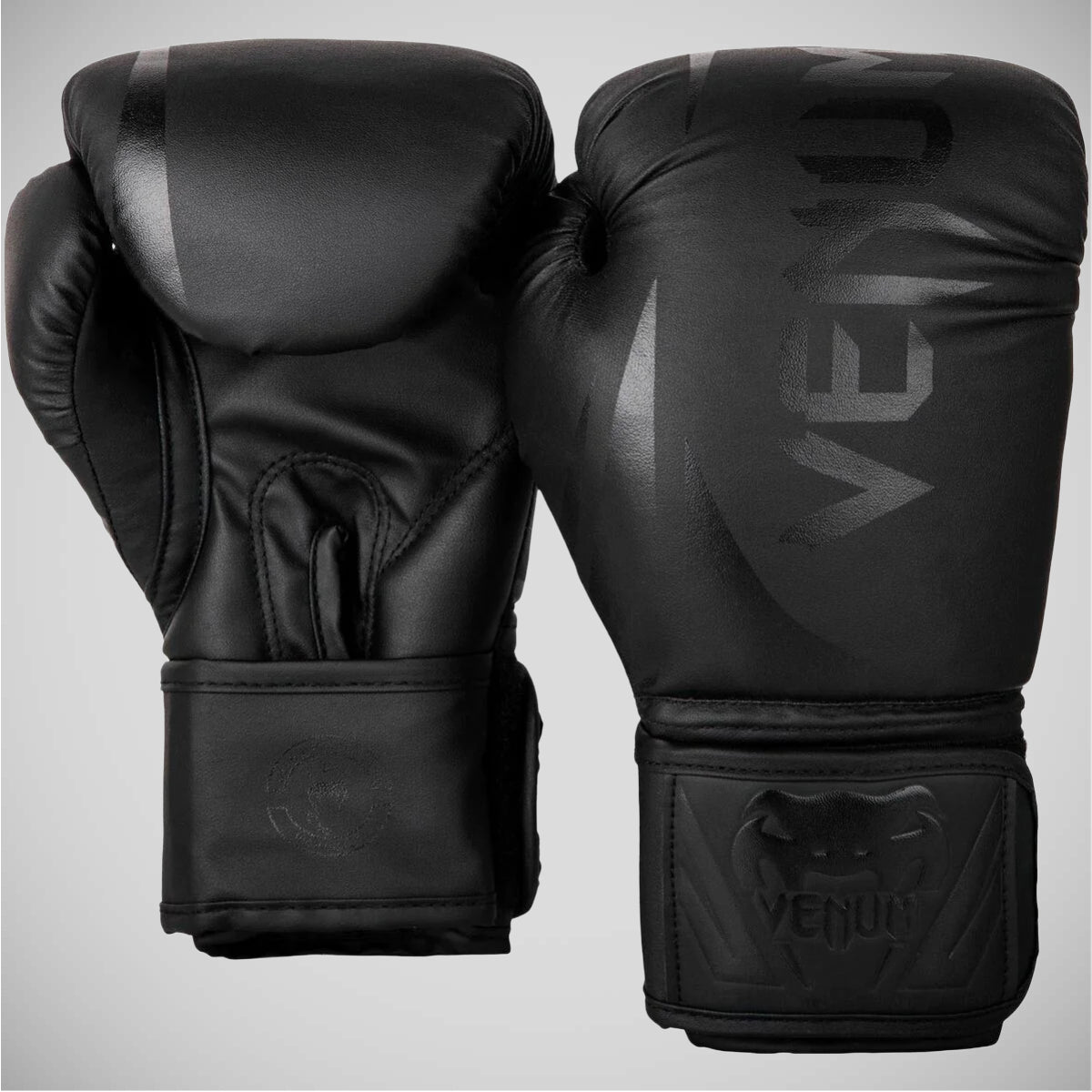 Black/Black Venum Challenger 2.0 Kids Boxing Gloves