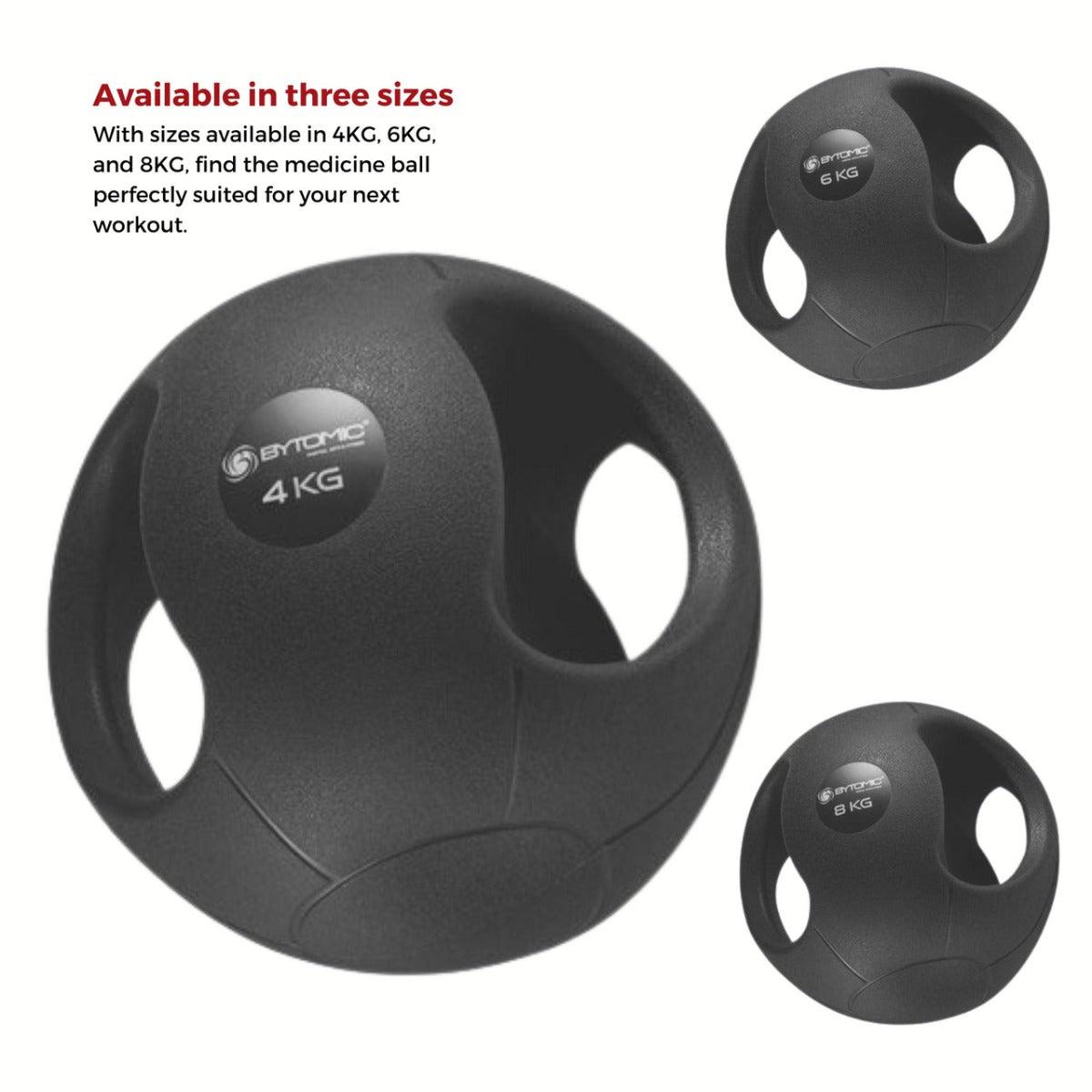 Black Bytomic Double Grip Medicine Ball 6kg