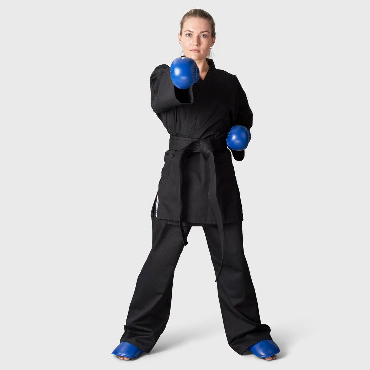 Black Bytomic Red Label 7oz Cotton Kids Karate Uniform