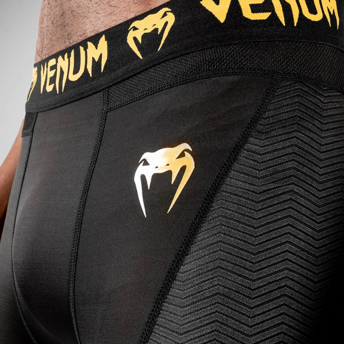 Black/Gold Venum G-Fit Compression Shorts