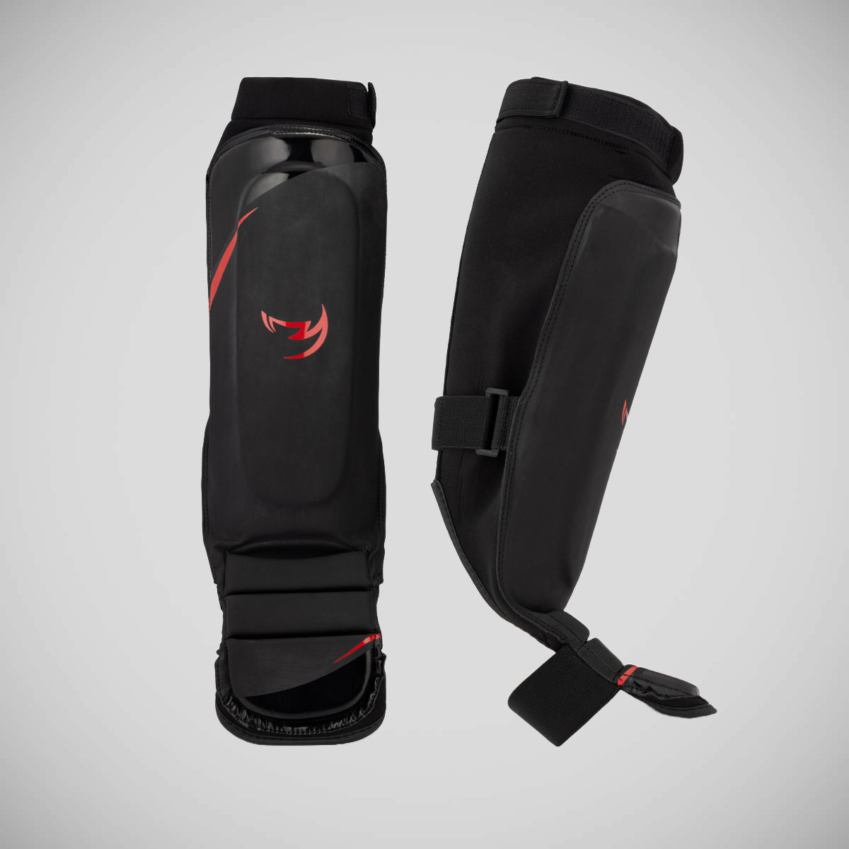 Black/Red Fumetsu Ghost S3 MMA Shin Guards