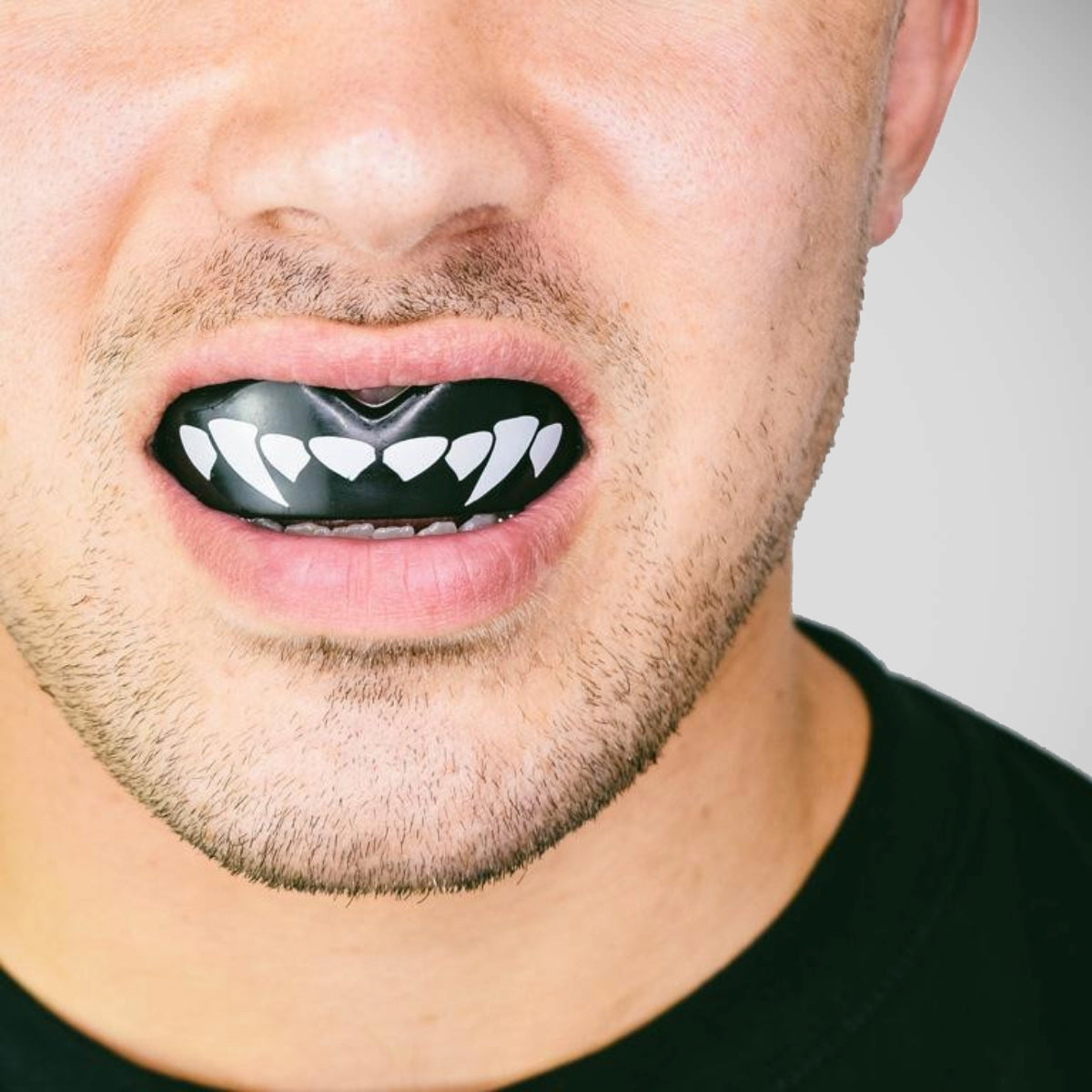 Black/White SafeJawz Extro Fangz Mouth Guard