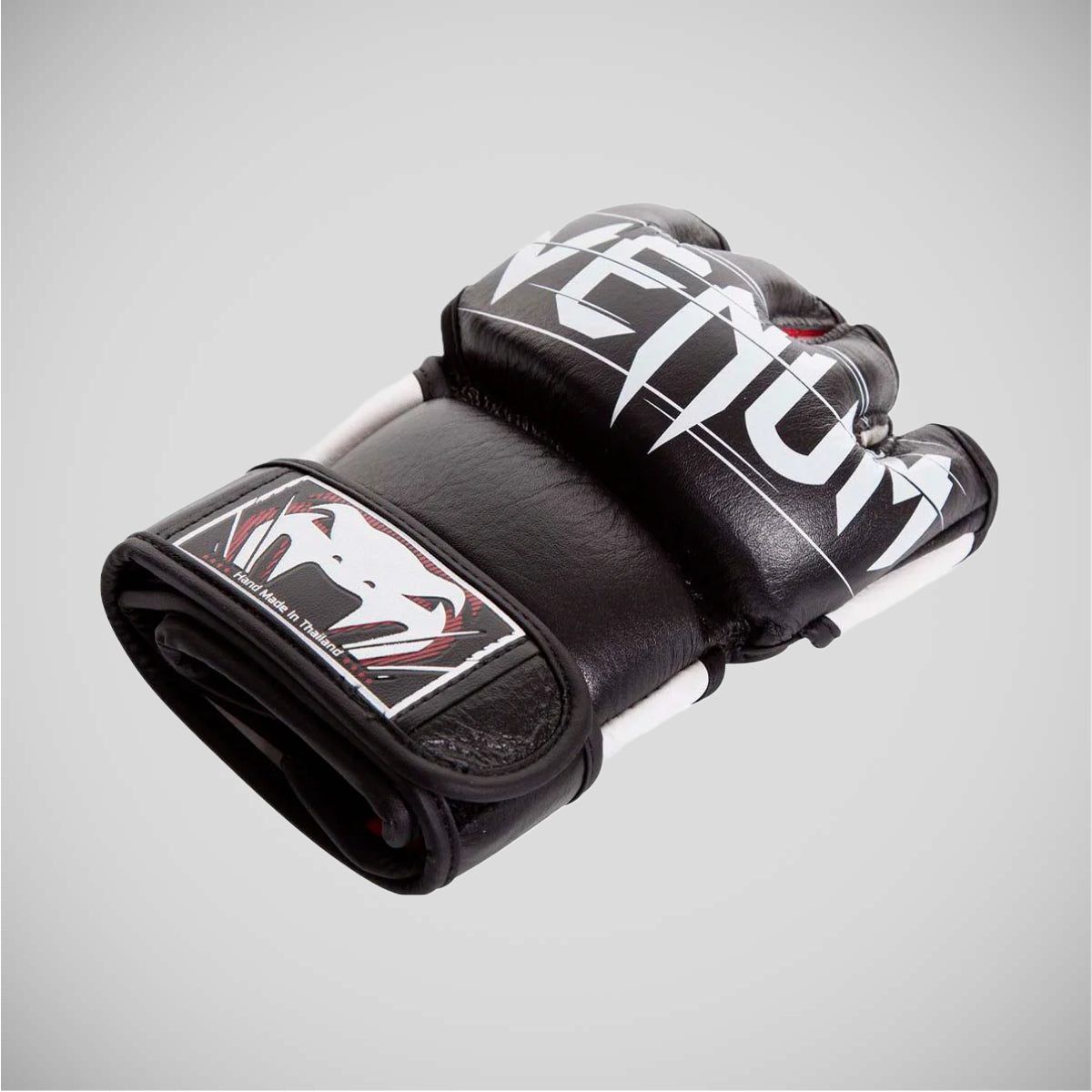 Black/White Venum Undisputed 2.0 Leather MMA Fight Gloves