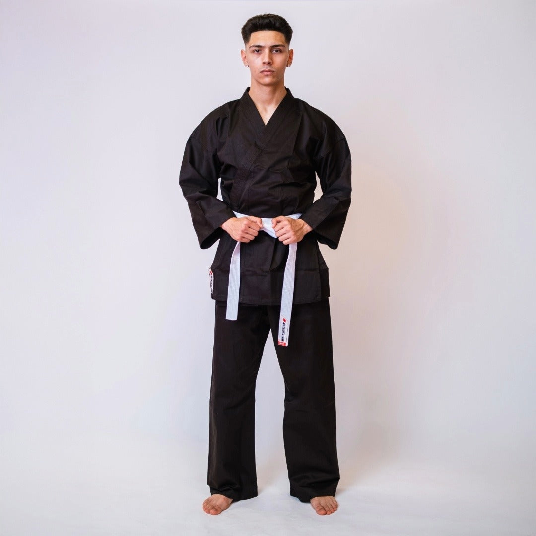 Black Bytomic Red Label 7oz Cotton Kids Karate Uniform