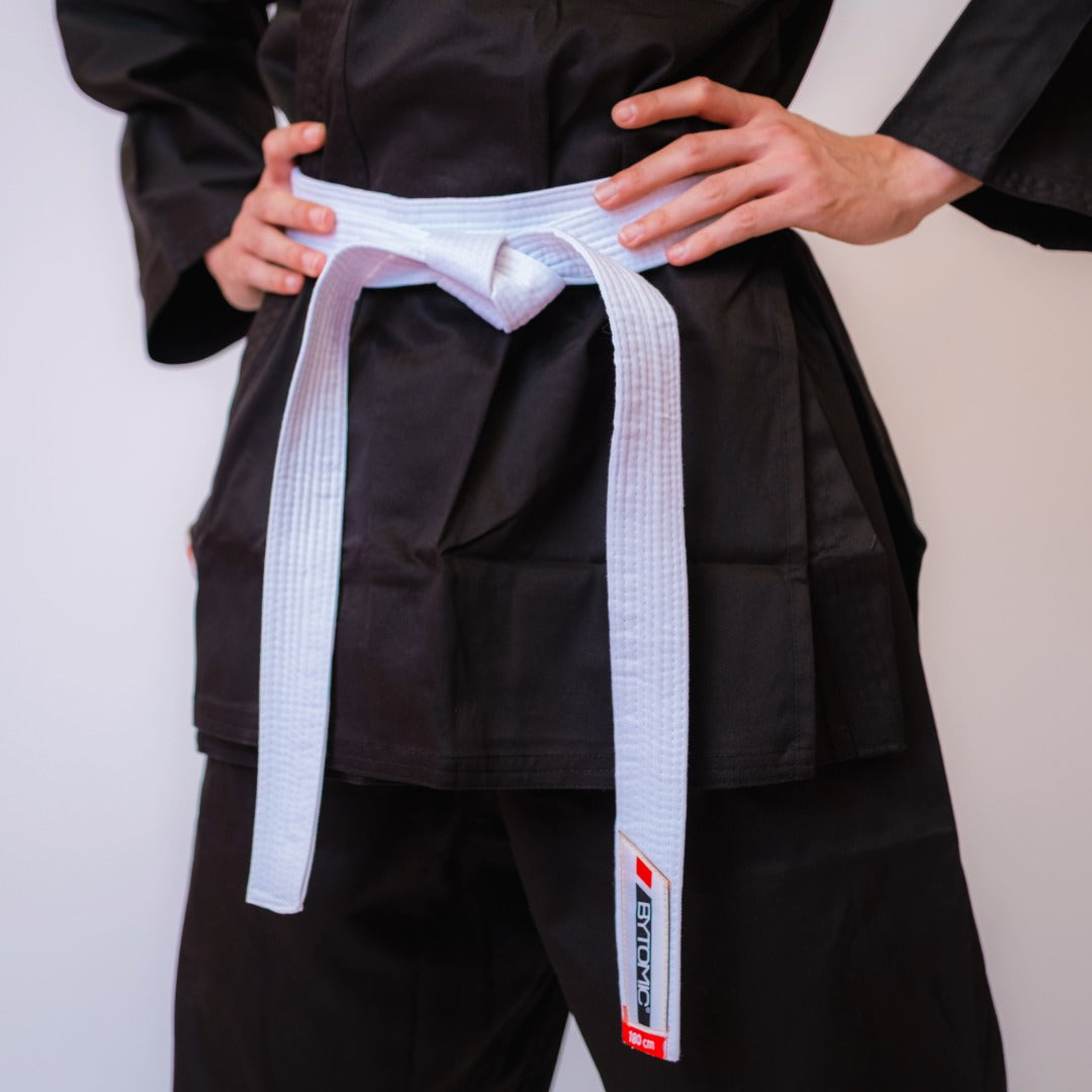 Black Bytomic Red Label 7oz Cotton Kids Karate Uniform