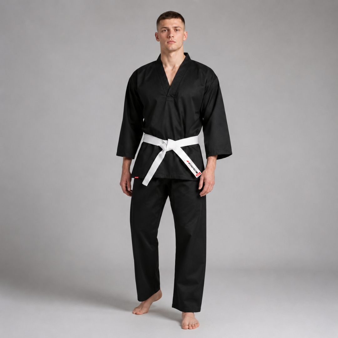Black Bytomic Red Label V-Neck Adult Martial Arts Uniform