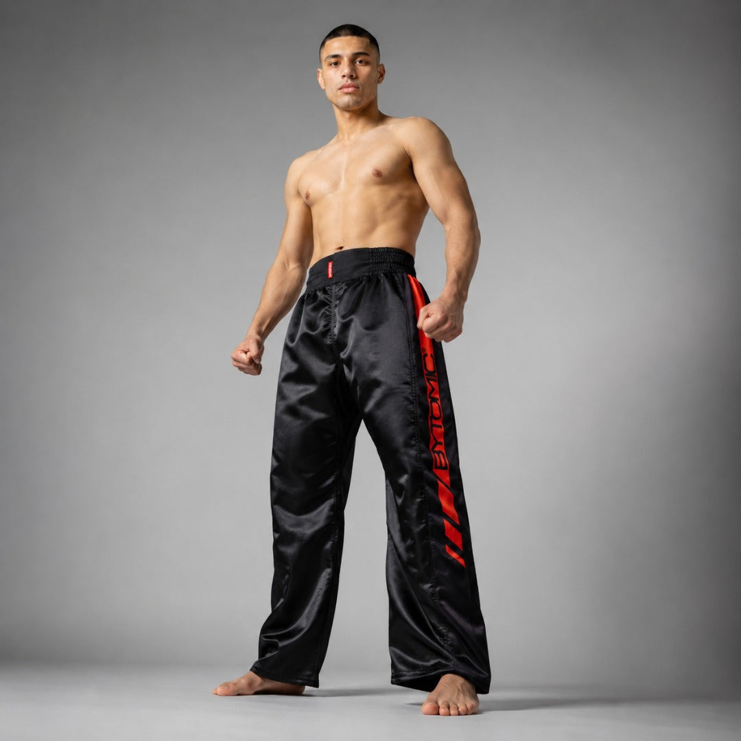 Black/Red Bytomic Red Label Mesh Kickboxing Pants
