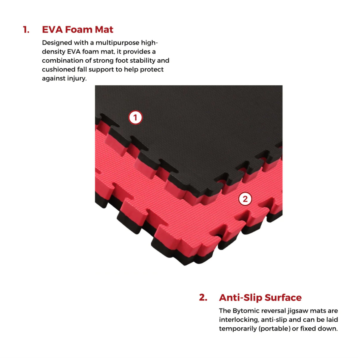 Black/Red Bytomic Reversible 40mm Jigsaw Mat