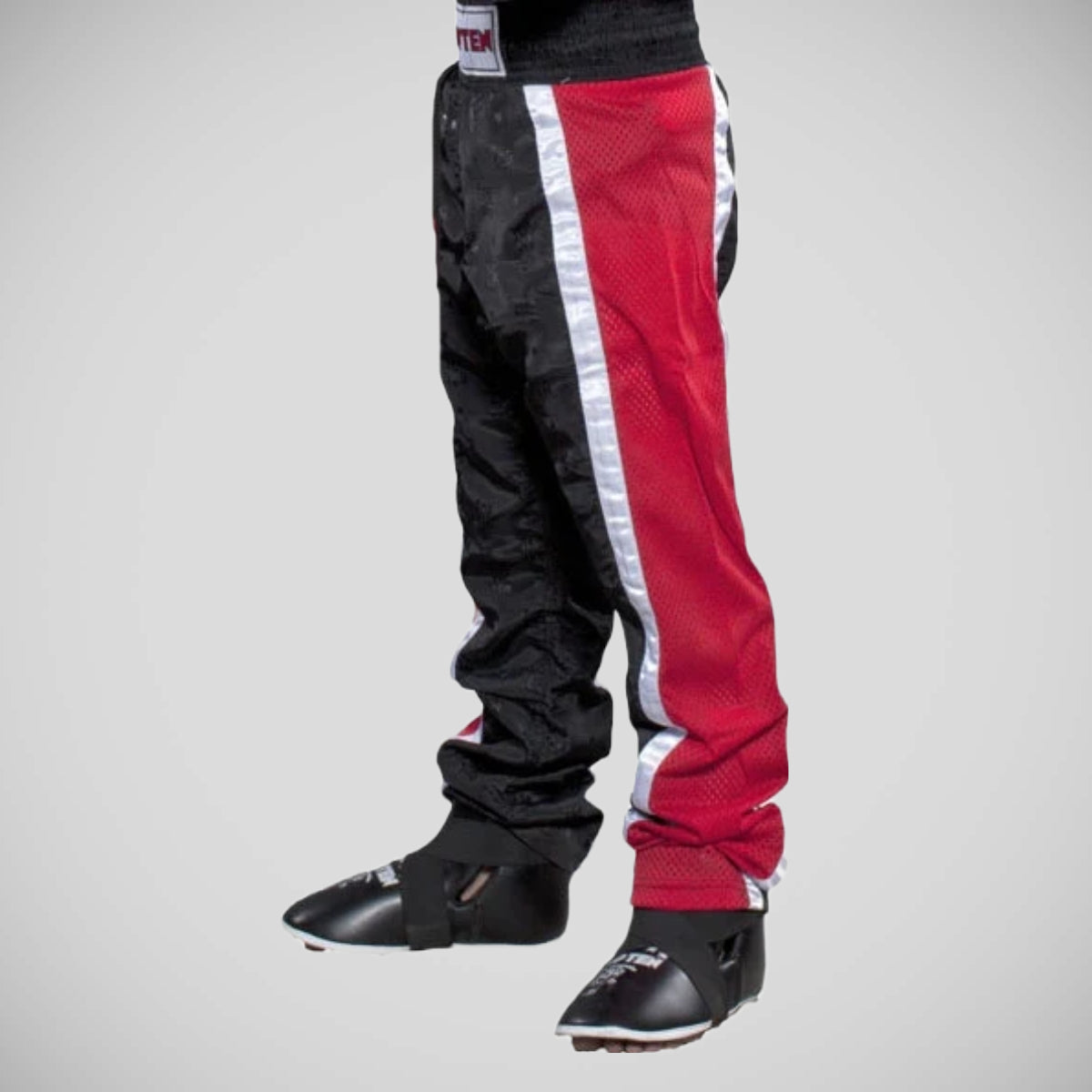 Black/Red Top Ten Kids Mesh Kickboxing Pants