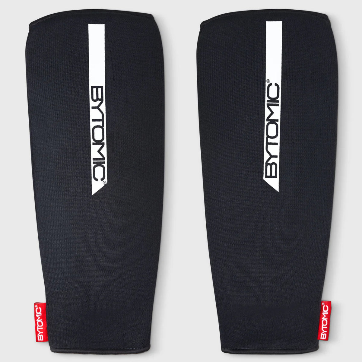 Black/White Bytomic Red Label Elasticated Shin Guards