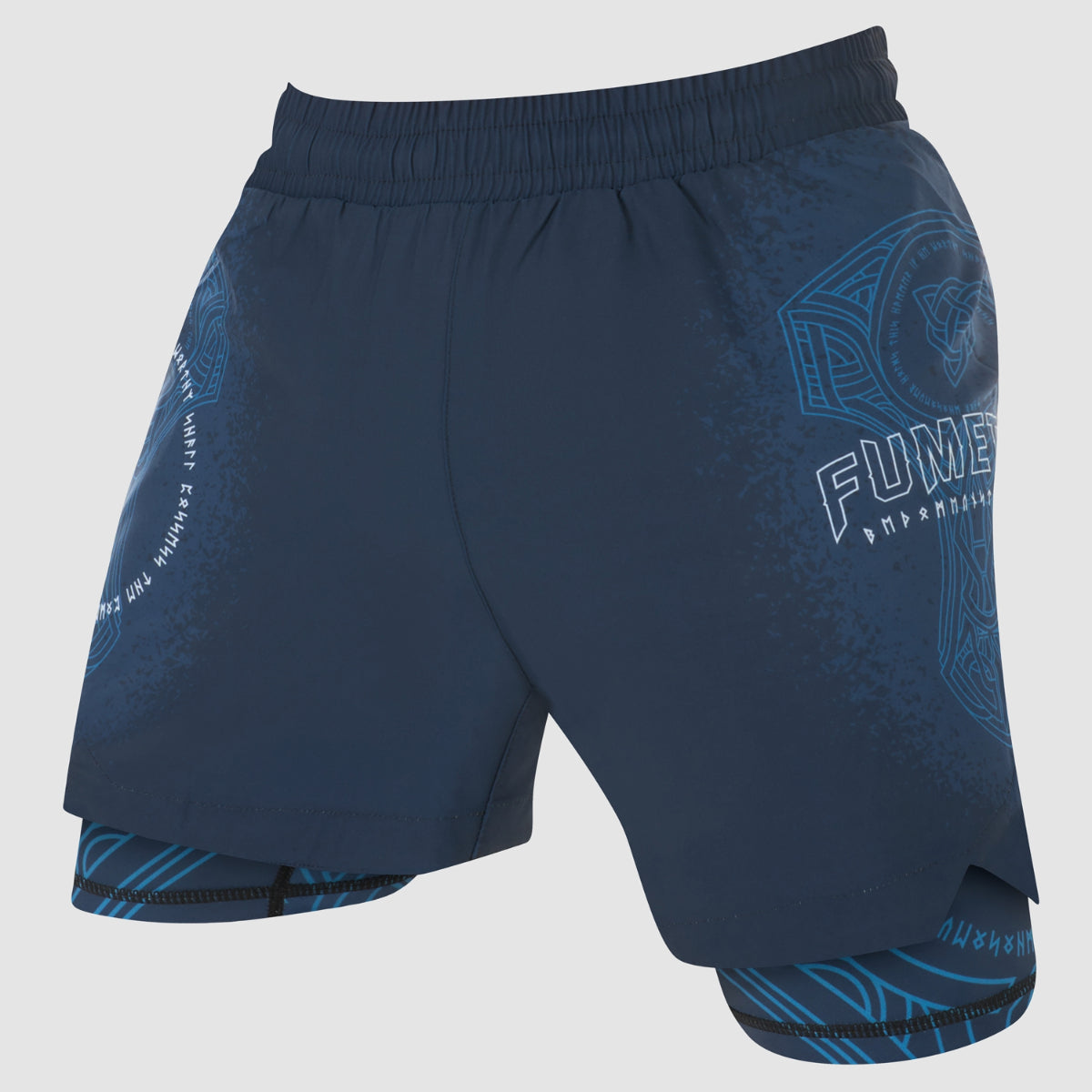 Blue/Black Fumetsu Mjolnir Dual Layer Fight Shorts