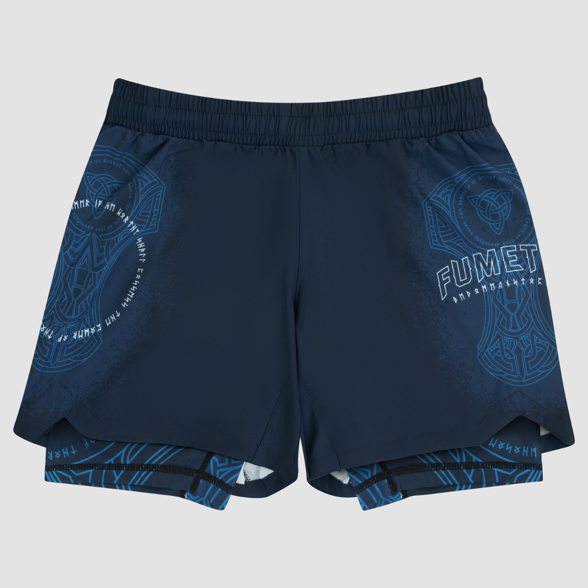 Blue/Black Fumetsu Mjolnir Dual Layer Fight Shorts