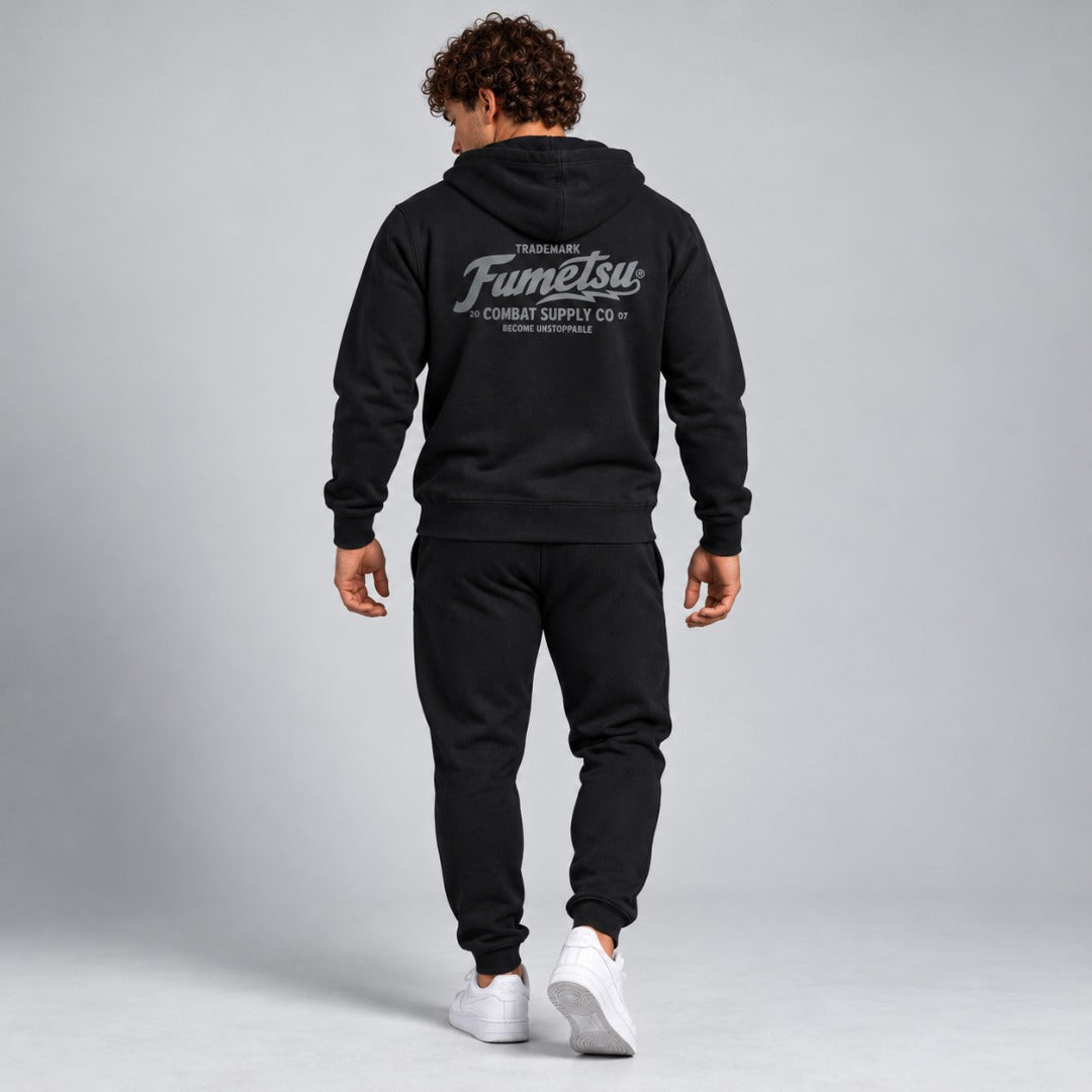 Fumetsu Combat Supply Co. Hoodie Black/Grey Lifestyle Back 2