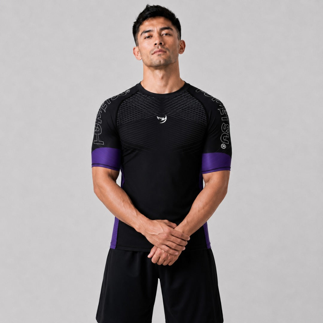 Black/Purple Fumetsu Competitor MK2 Short Sleeve Rash Guard