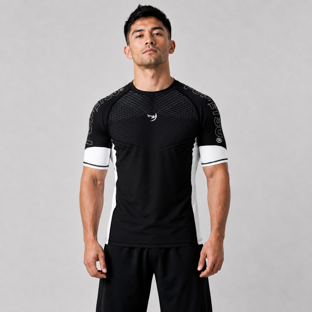 Black/White Fumetsu Competitor MK2 Short Sleeve Rash Guard