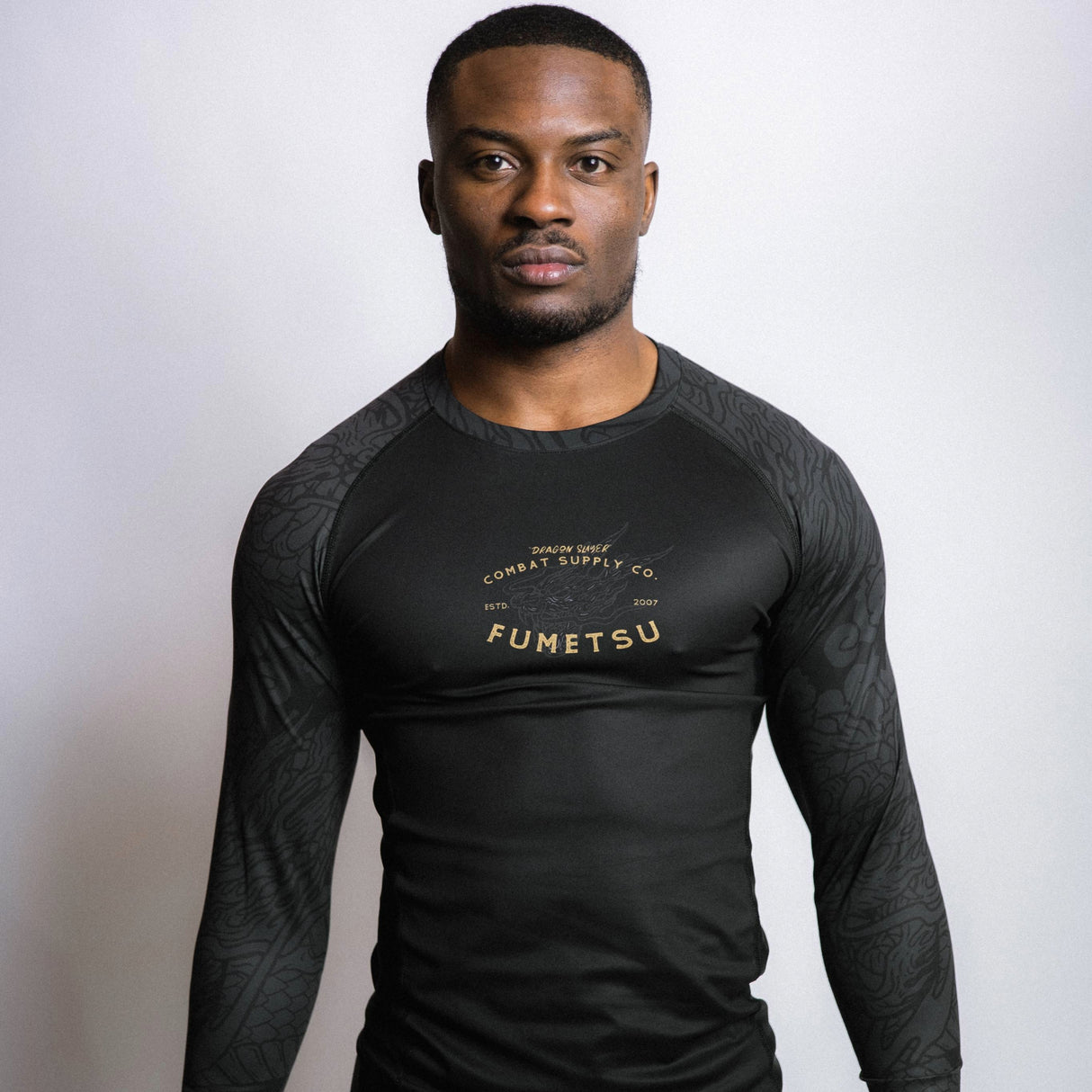 Fumetsu Dragon Slayer Long Sleeve Rash Guard Black/Gold
