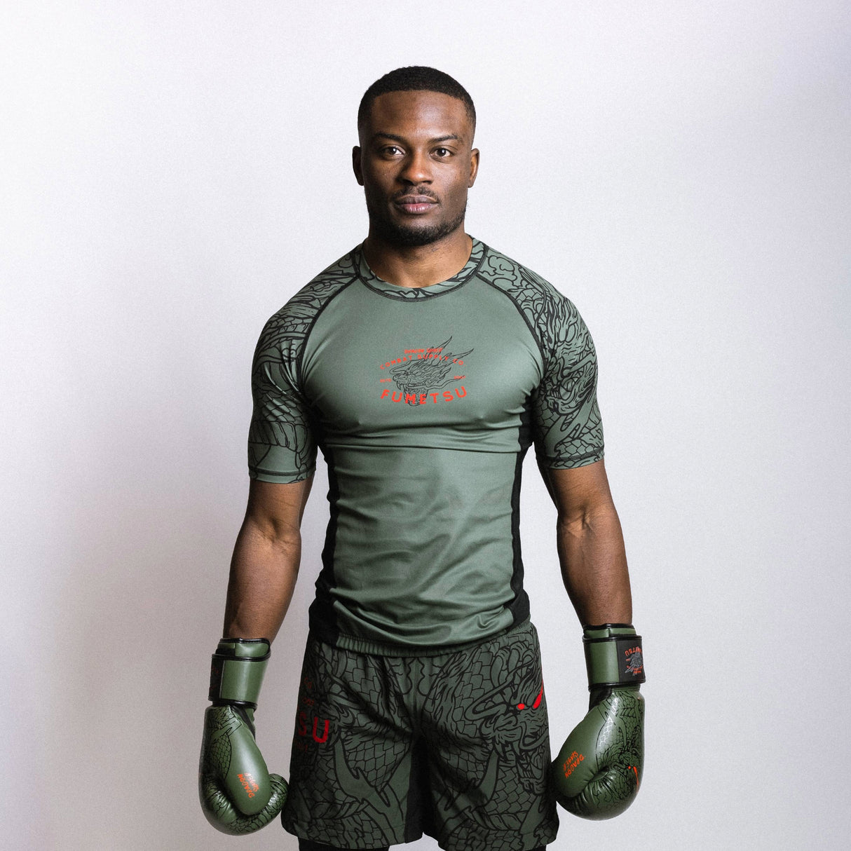 Fumetsu Dragon Slayer Short Sleeve Rash Guard Khaki/Orange