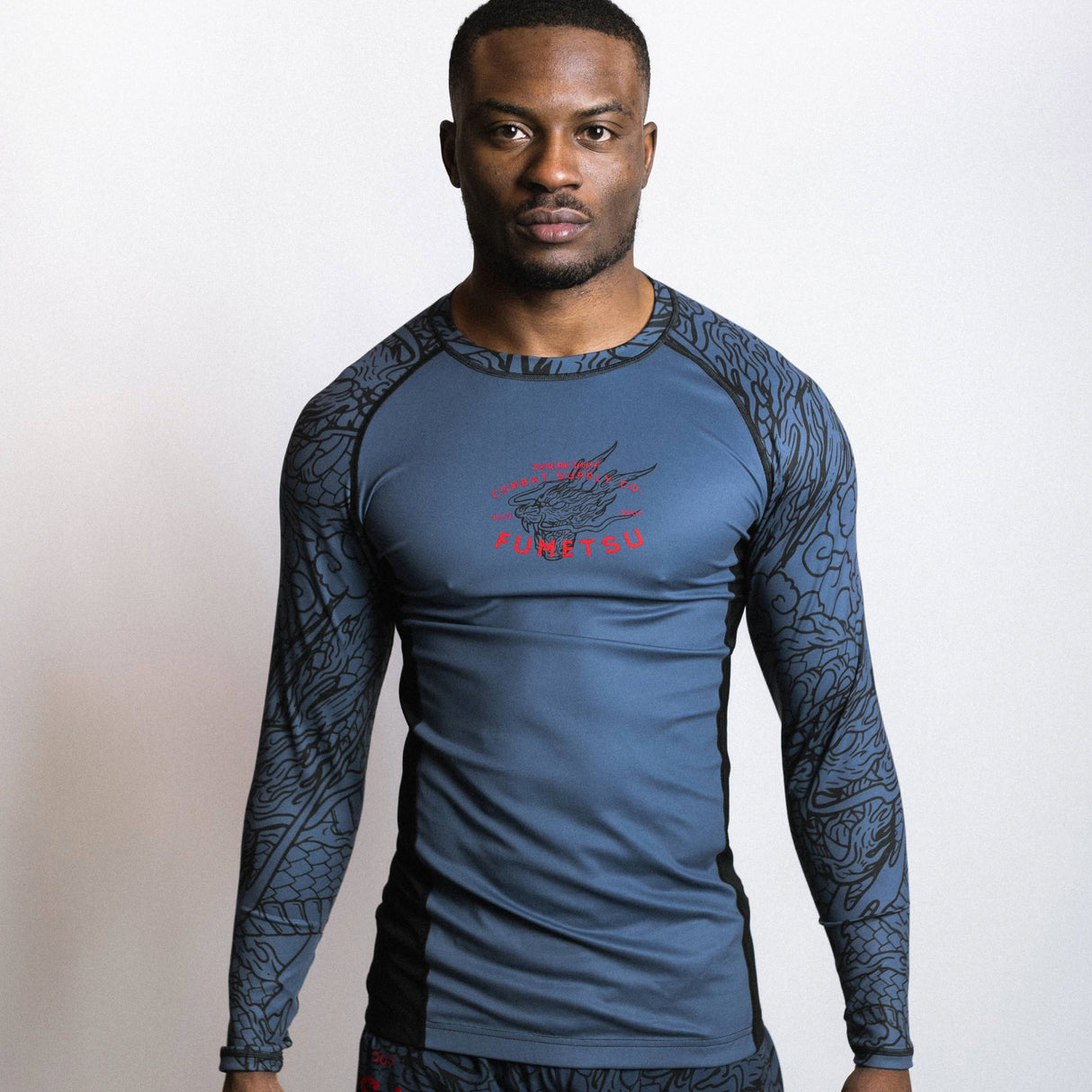 Fumetsu Dragon Slayer Long Sleeve Rash Guard Blue/Black/Red