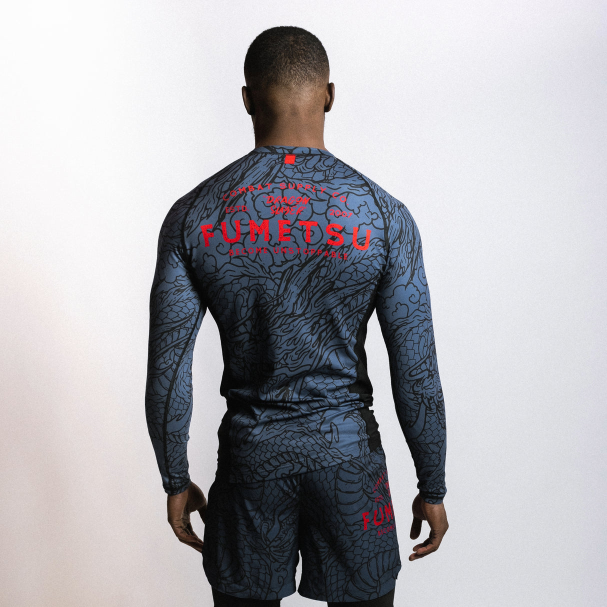 Fumetsu Dragon Slayer Long Sleeve Rash Guard Blue/Black/Red