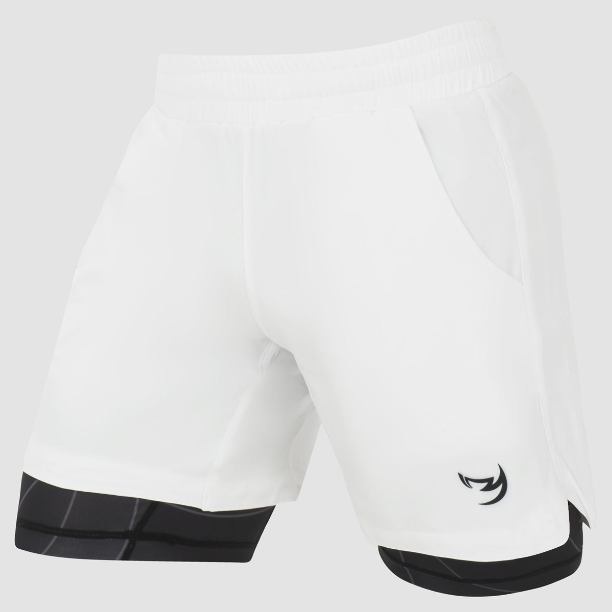 White/Black Fumetsu Icon Dual Layer Training Shorts