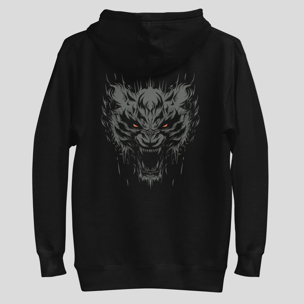 Fumetsu Immortal Tiger Hoodie Black/Orange Back