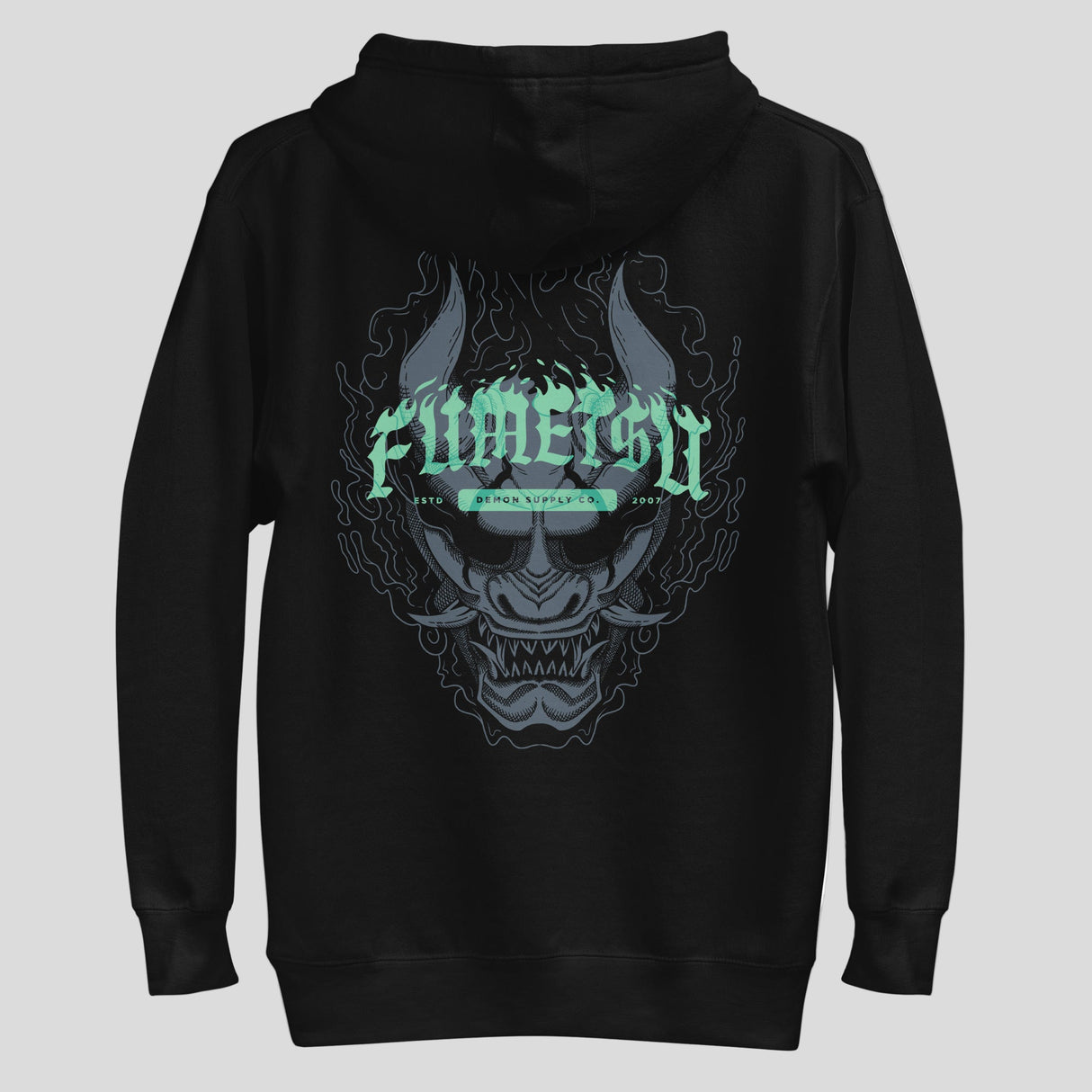 Fumetsu Oni Demon Hoodie Black/Blue Back