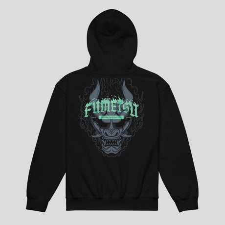 Fumetsu Oni Demon Kids Hoodie Black/Blue Back