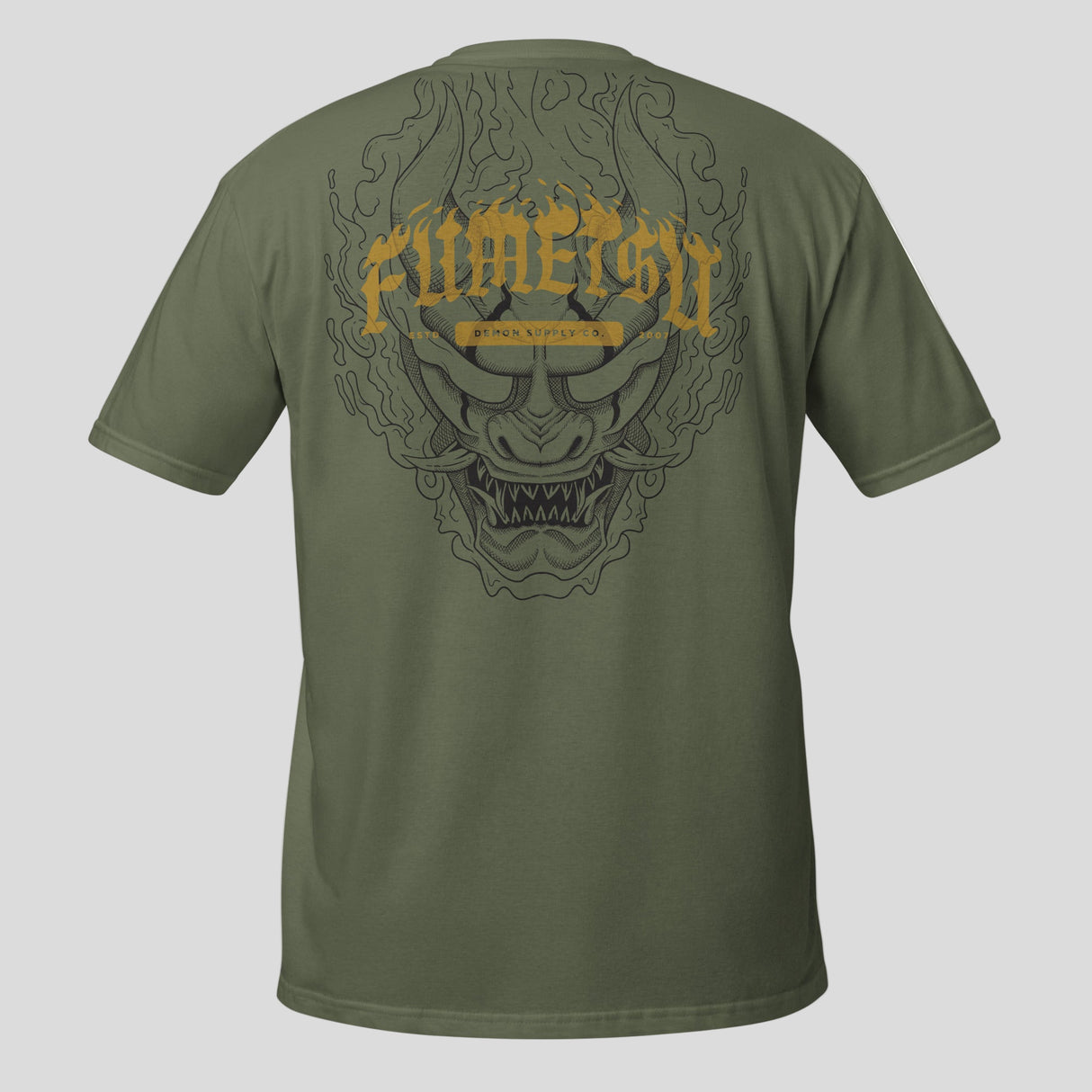 Fumetsu Oni Demon T-Shirt Khaki Back