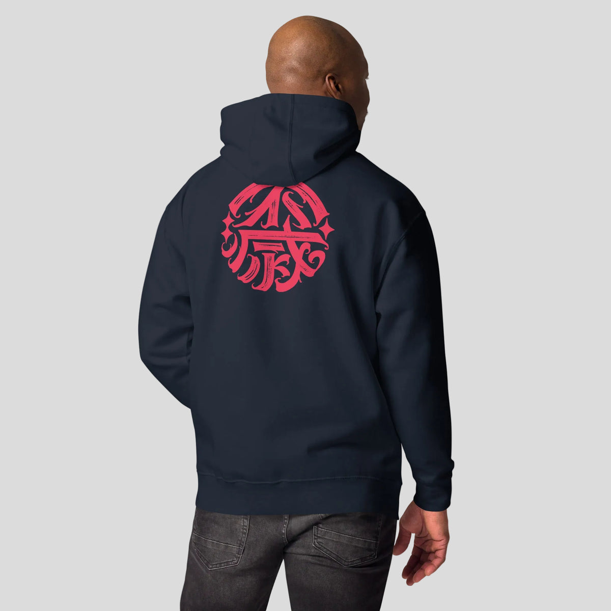 Fumetsu Ikigai hoodie navy red lifestyle 2