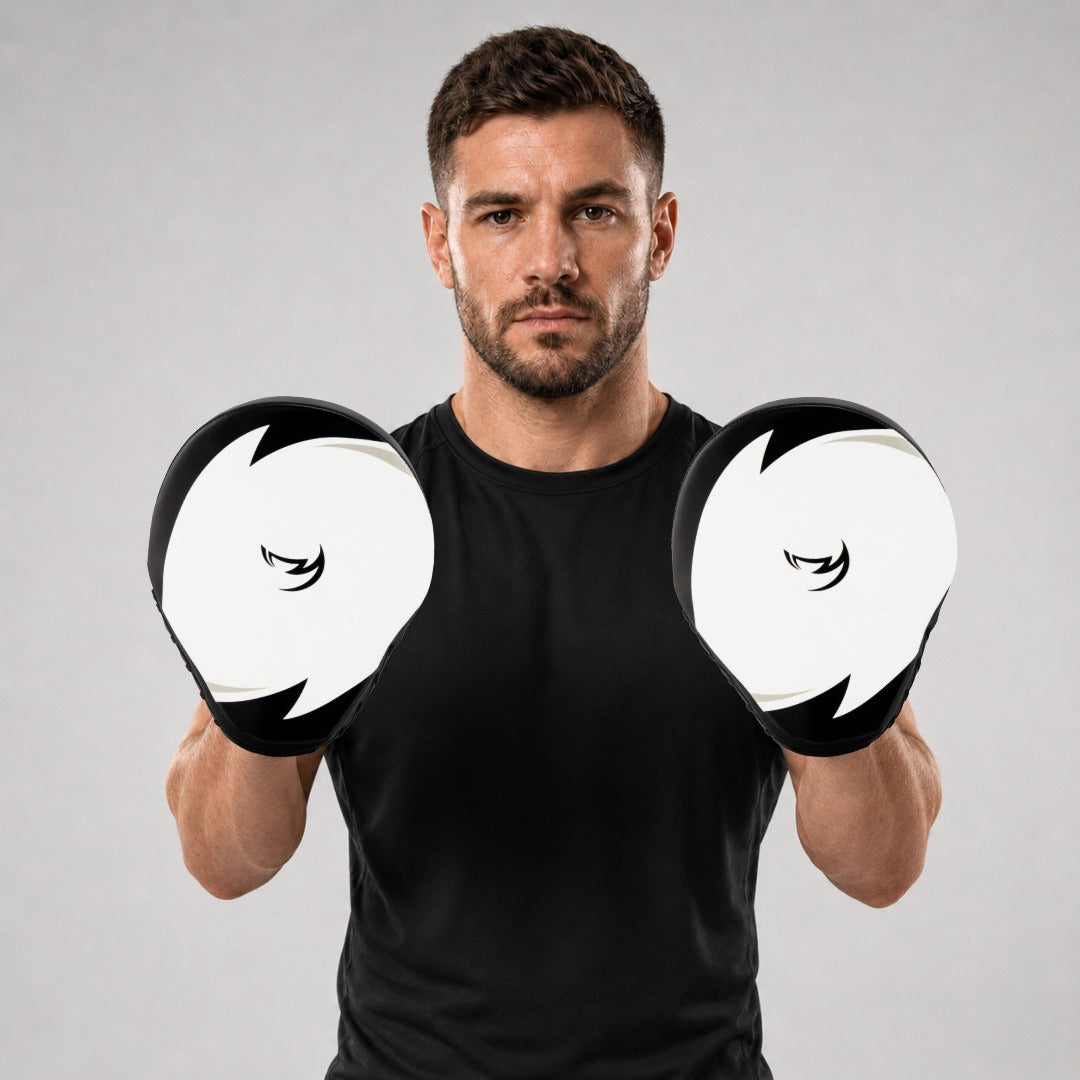 Fumetsu Ghost S3 Boxing Focus Mitts White/Black/Grey Lifestyle 1