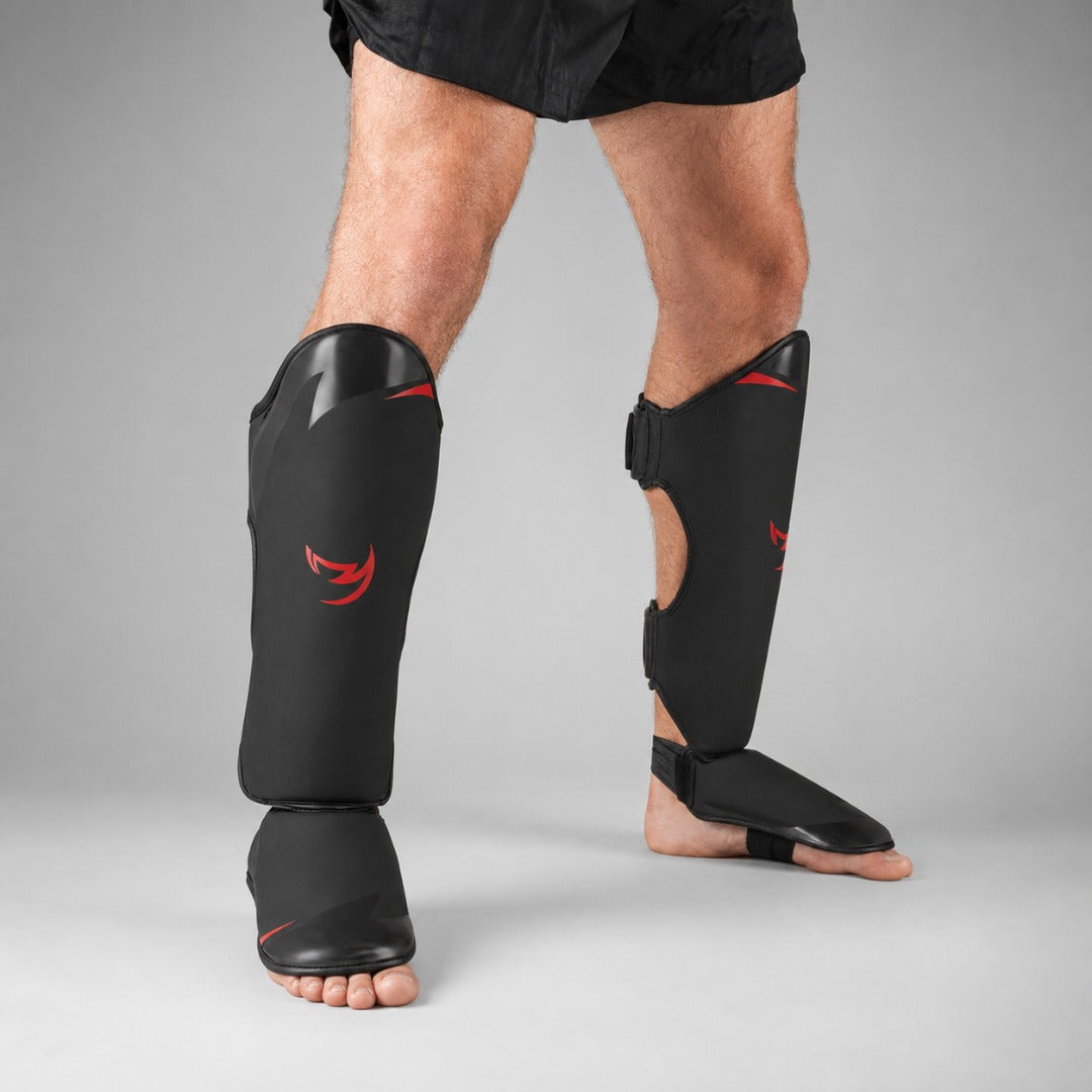 Fumetsu Ghost S3 Thai Shin Guards Black/Red Lifestyle 2