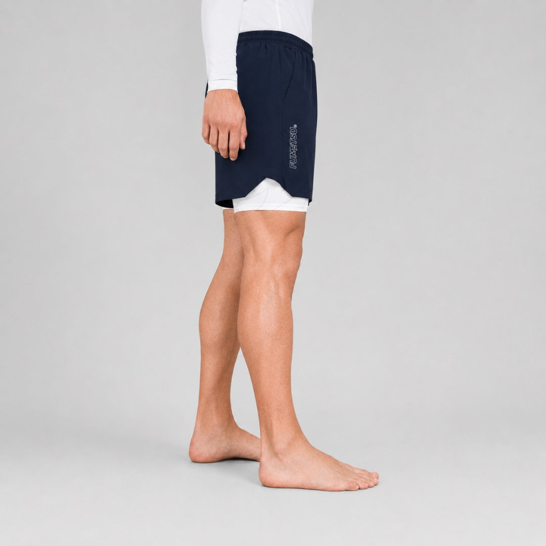 Icon Dual Layer Training Shorts Navy/White Lifestyle 2