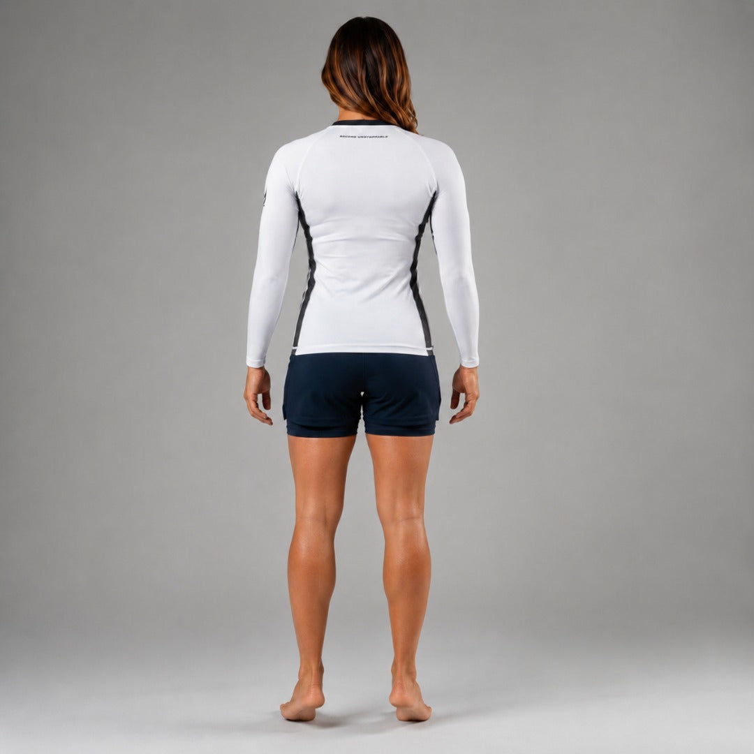 Fumetsu Icon Womens Long Sleeve Rash Guard White/Black