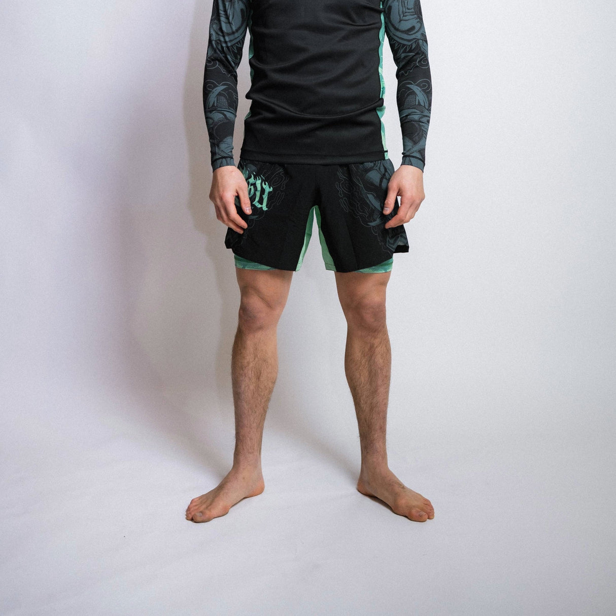 Fumetsu Oni Dual Layer Shorts Black/Blue/Mint