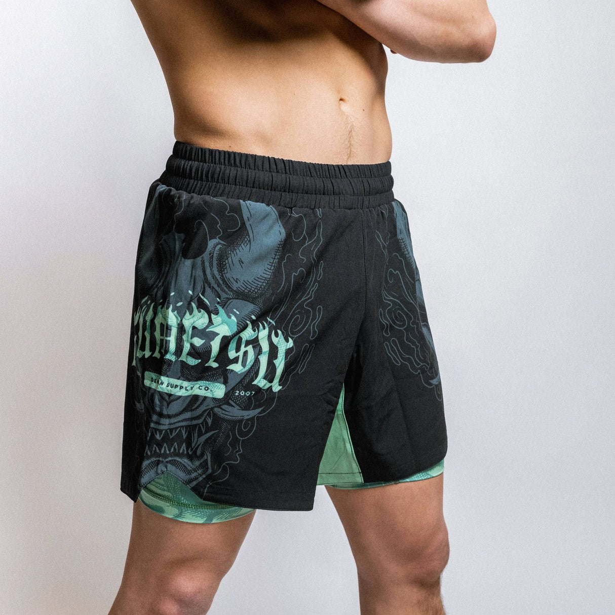 Fumetsu Oni Dual Layer Shorts Black/Blue/Mint