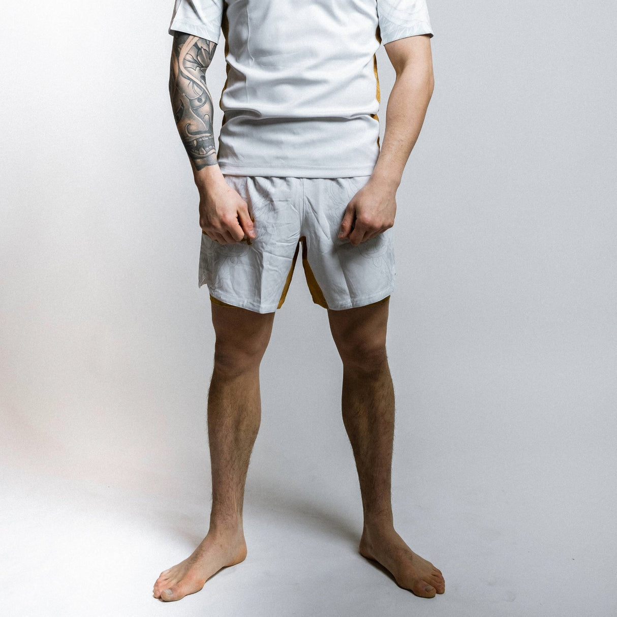 Fumetsu Oni Dual Layer Shorts White/Gold/Grey
