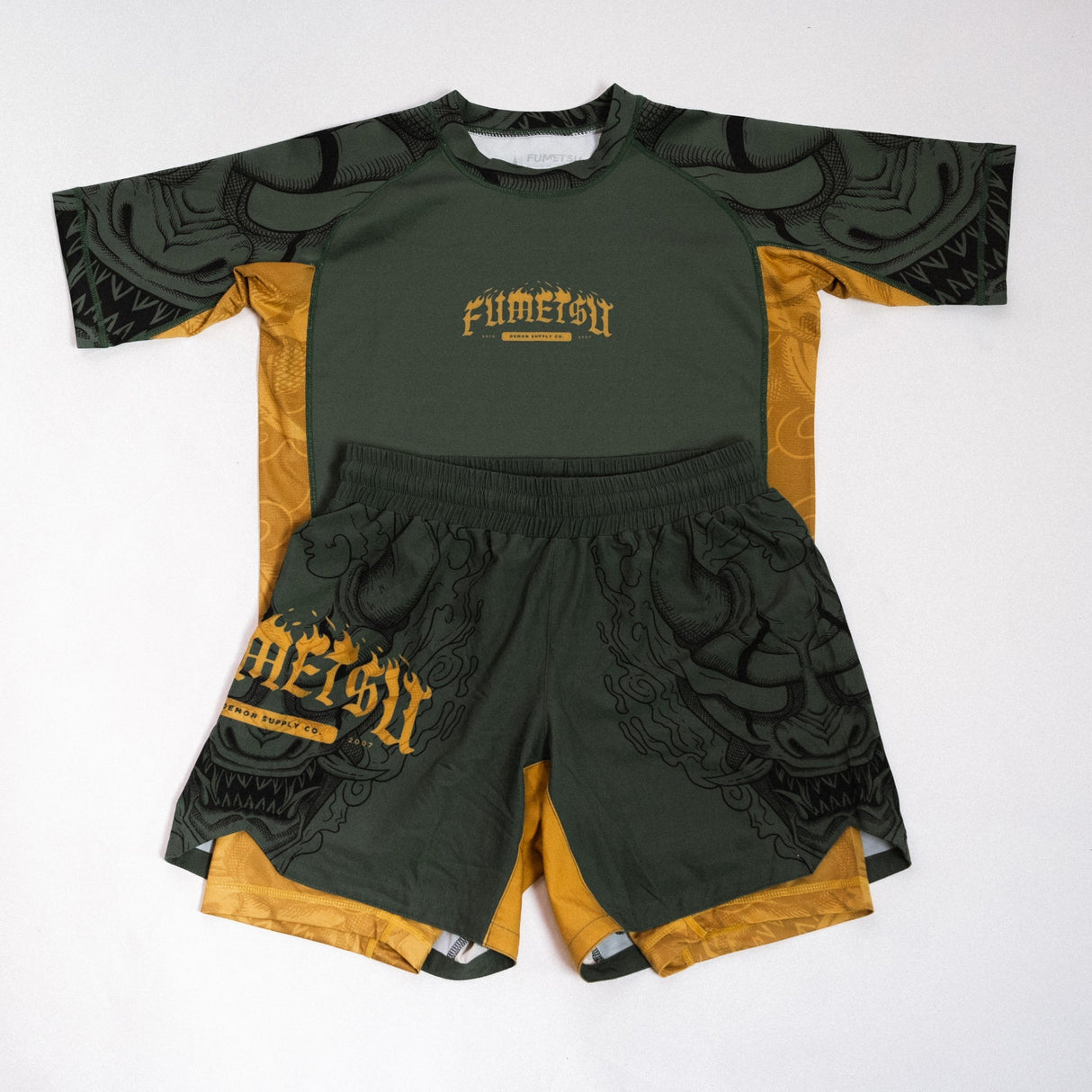Fumetsu Oni Dual Layer Shorts Khaki/Gold/Black