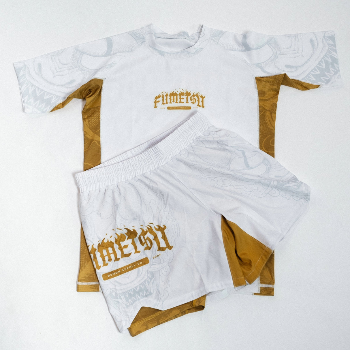 Fumetsu Oni Dual Layer Shorts White/Gold/Grey