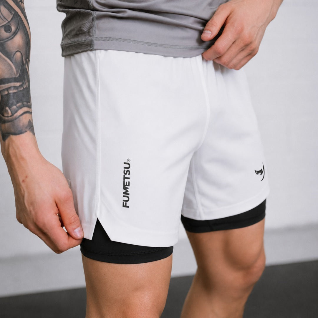 White Fumetsu Origins Dual Layer Shorts