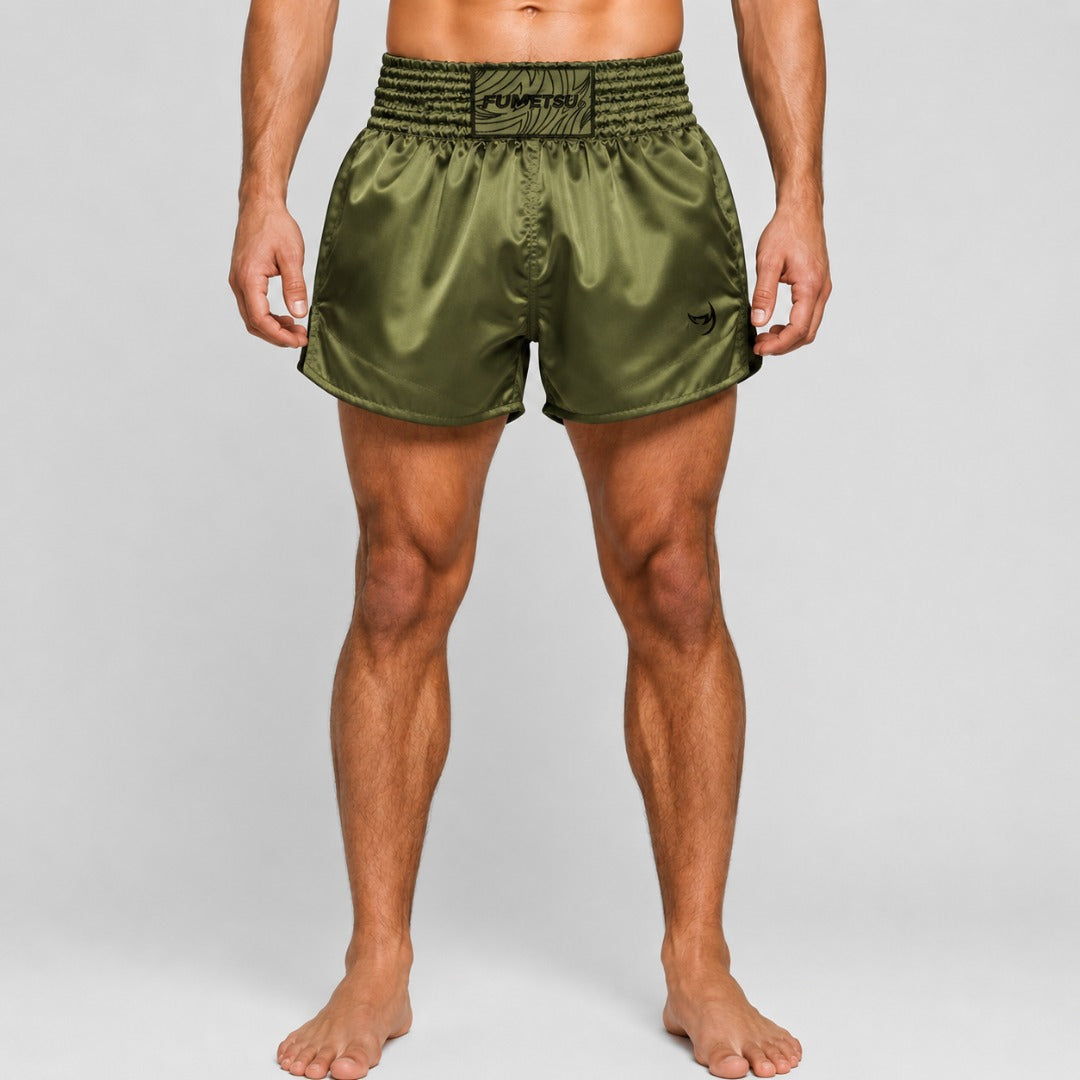 Khaki Fumetsu Origins Muay Thai Shorts