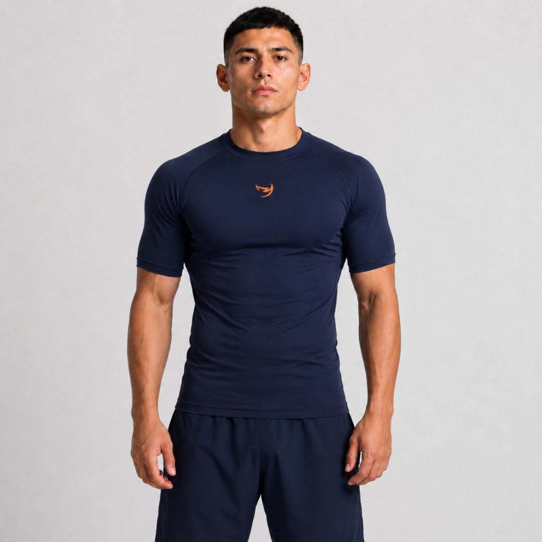 Navy Fumetsu Origins Short Sleeve Rash Guard