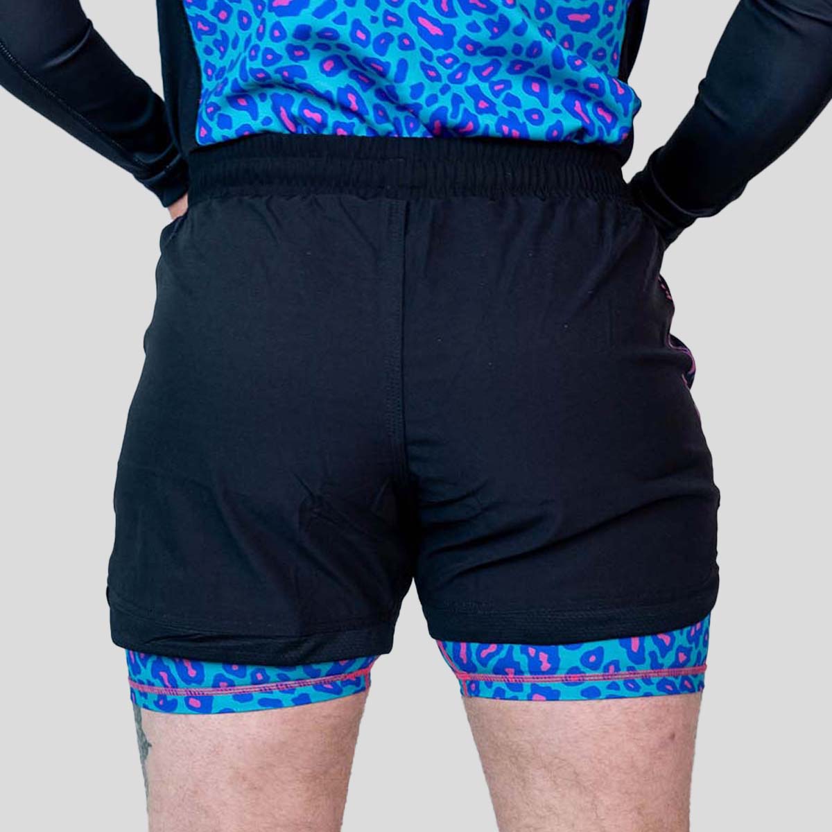 Roll Supreme The Butcher 2 in 1 Jiu Jitsu Shorts Blue/Pink