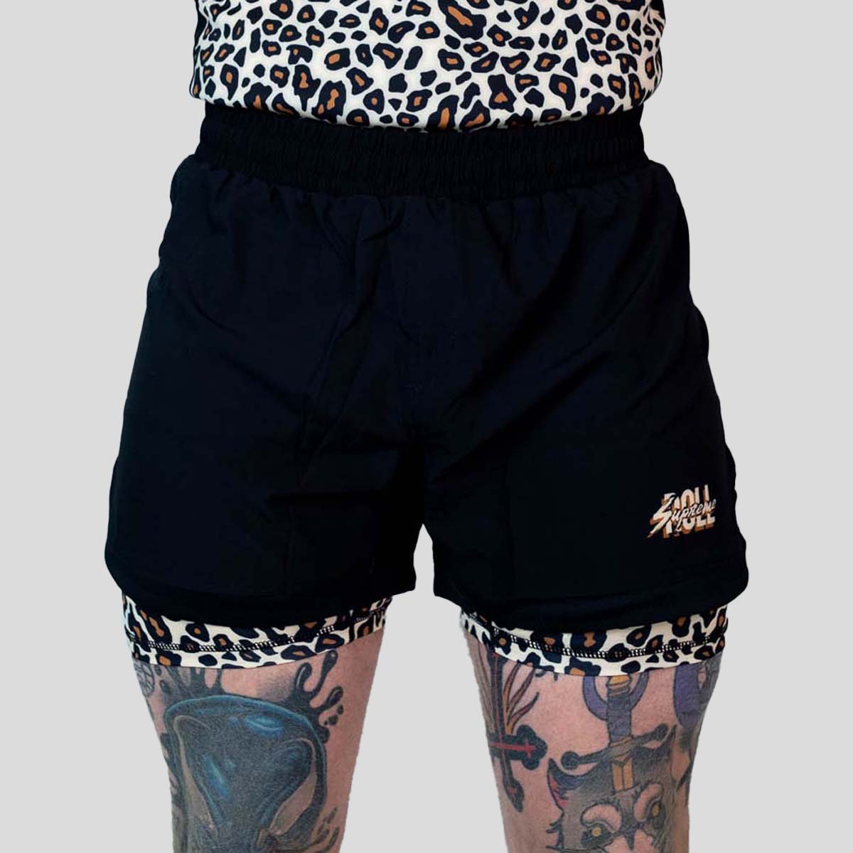 Roll Supreme The Butcher 2 in 1 Jiu Jitsu Shorts Yellow/Brown