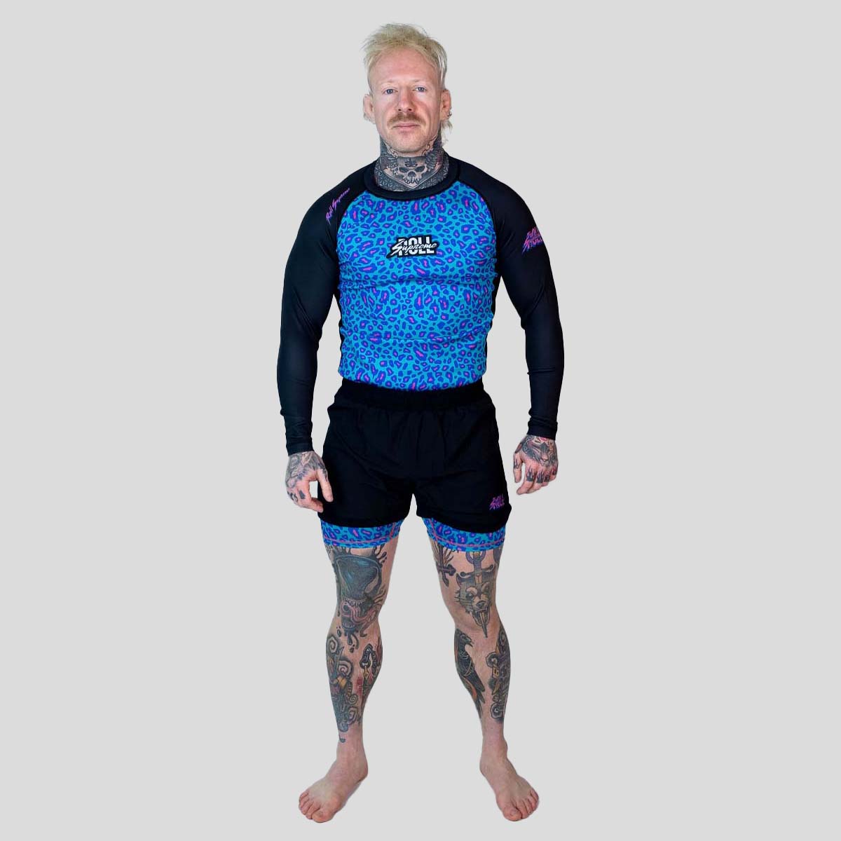 Roll Supreme The Butcher Long Sleeve Rash Guard Blue/Pink