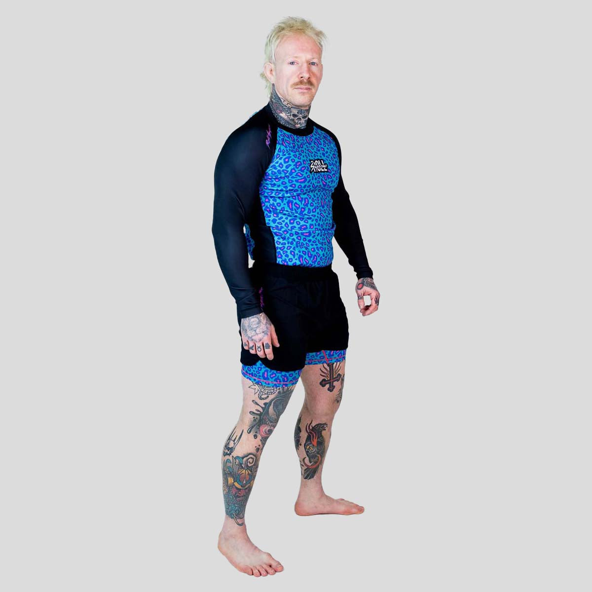 Roll Supreme The Butcher Long Sleeve Rash Guard Blue/Pink