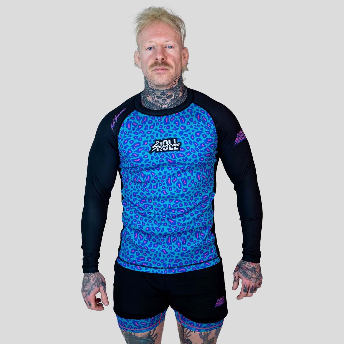 Roll Supreme The Butcher Long Sleeve Rash Guard Blue/Pink