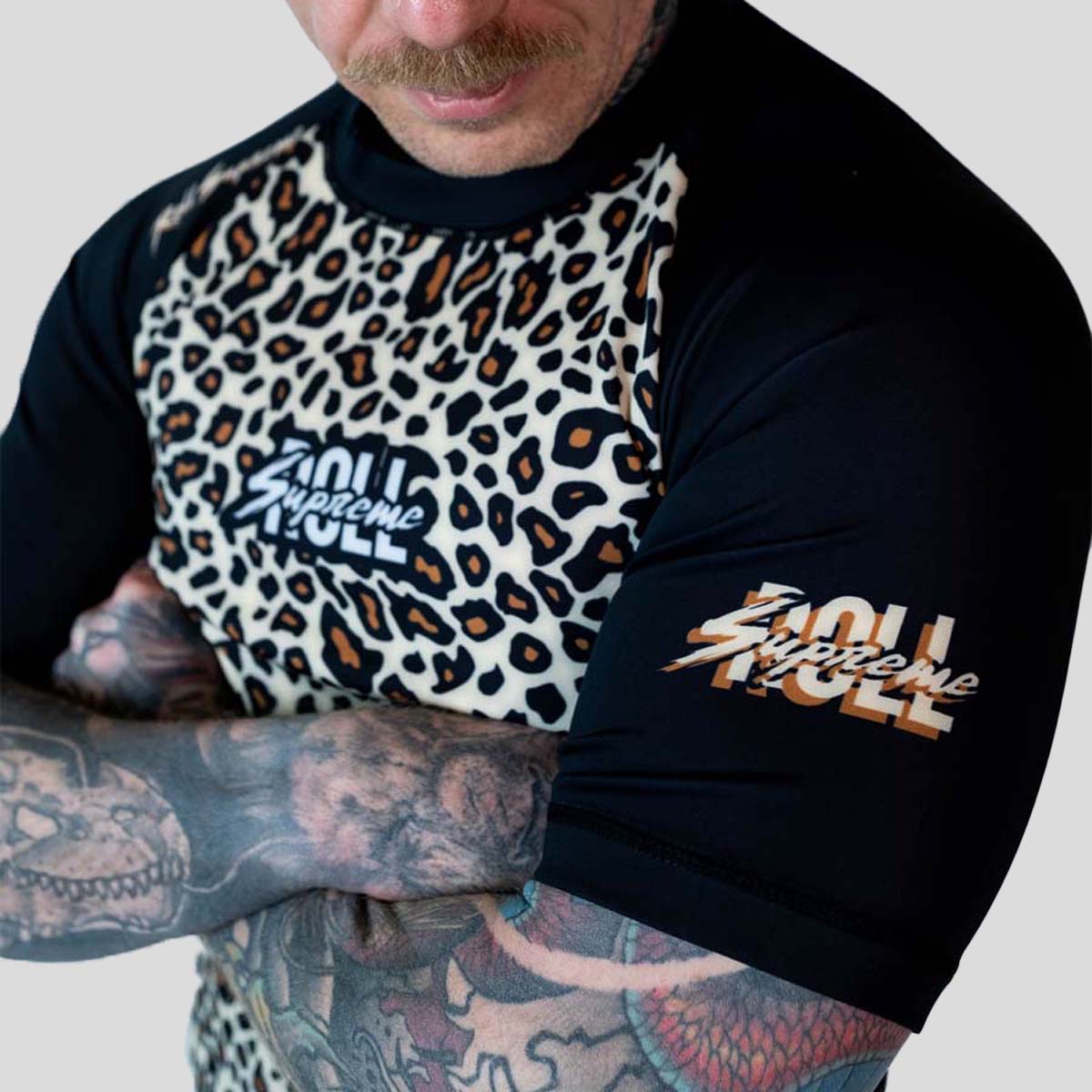 Roll Supreme The Butcher Short Sleeve Rash Guard Yellow/Brown