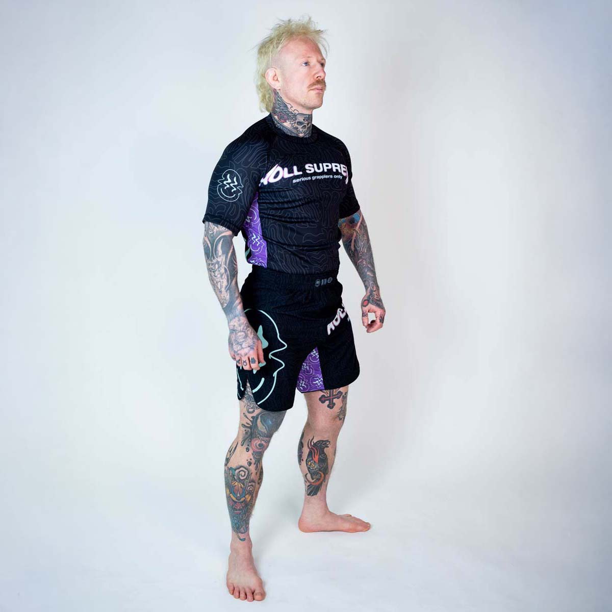 Roll Supreme The Rave Ultraviolet Brain Freeze Short Sleeve Rash Guard