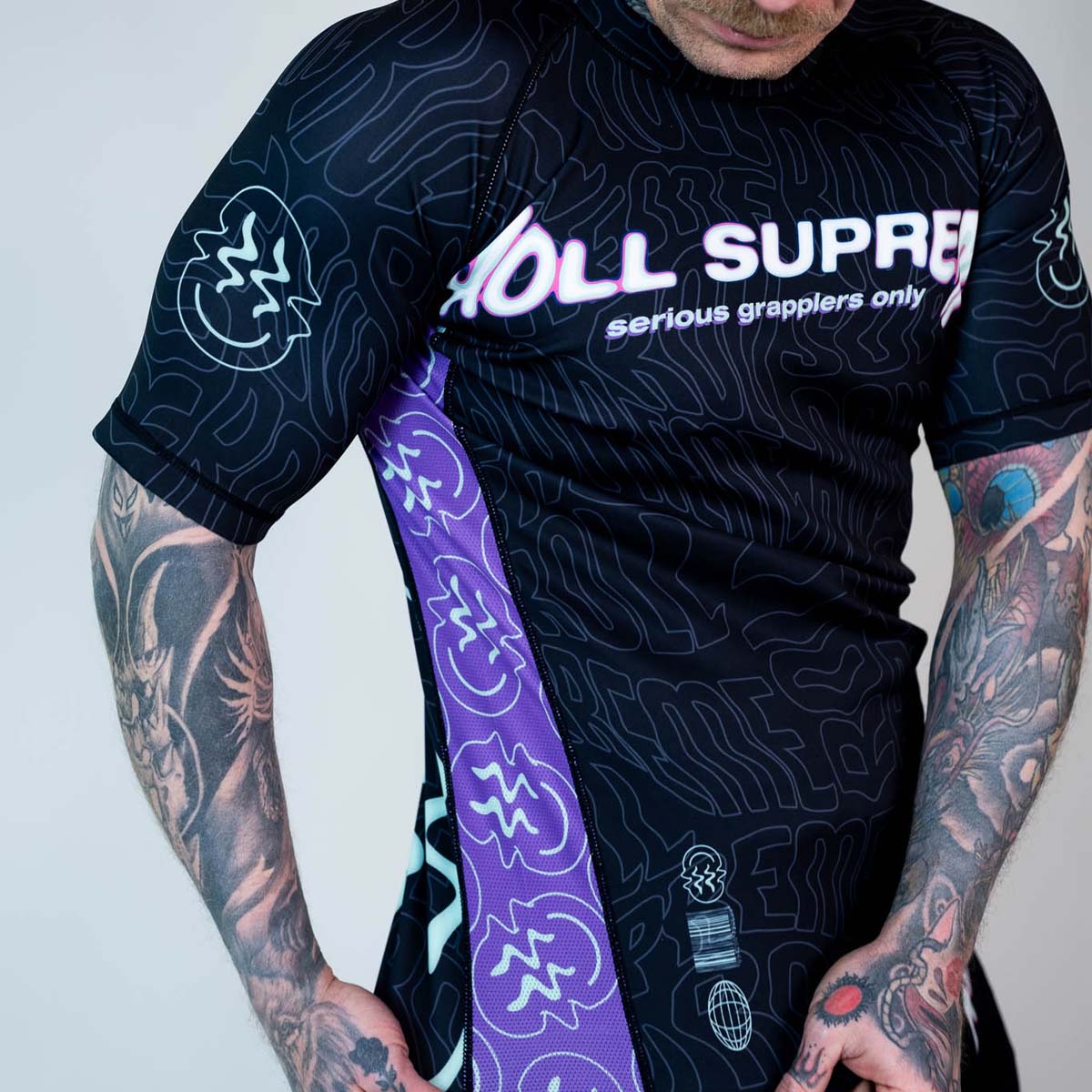 Roll Supreme The Rave Ultraviolet Brain Freeze Short Sleeve Rash Guard
